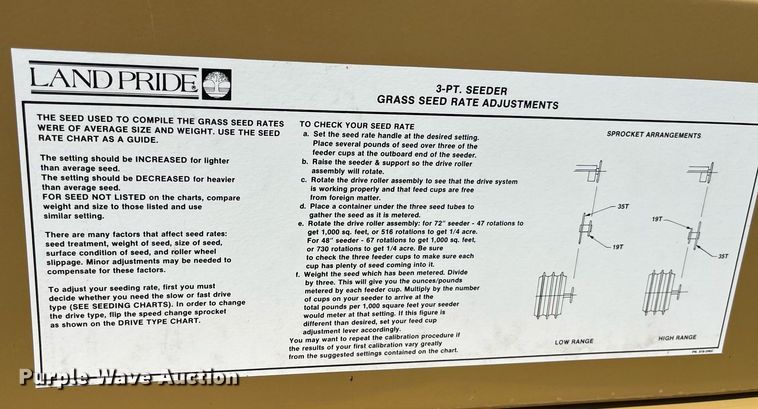 image for item LC9100 Land Pride PS1572 seeder