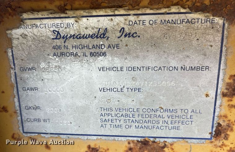 image for item LC9139 1997 Dynaweld equipment trailer