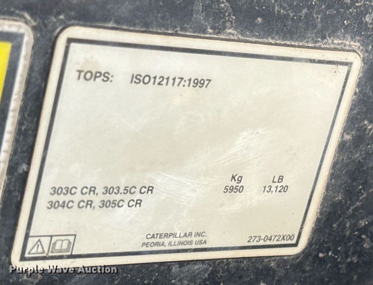 image for item MV9108 2010 Caterpillar  303.5C CR mini excavator