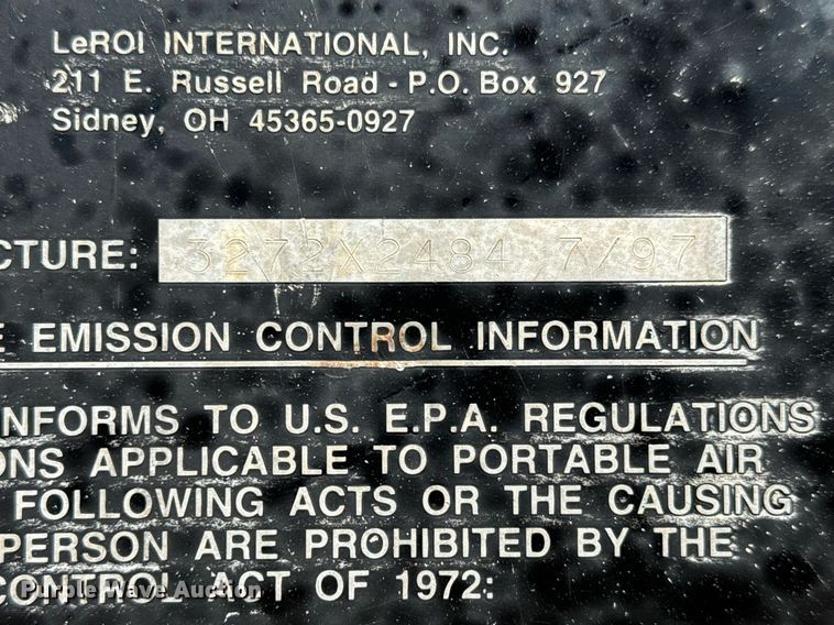 image for item MV9109 1997 CompAir LeRoi Q185DJE air compressor