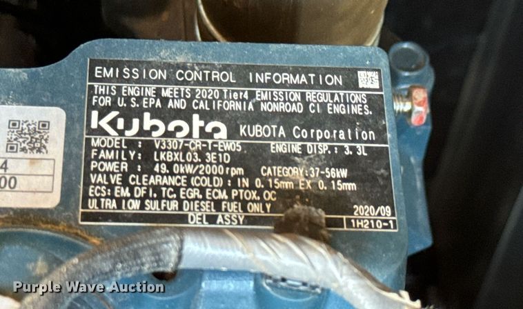 image for item MV9155 2020 Kubota  KX080-4S2 mini excavator