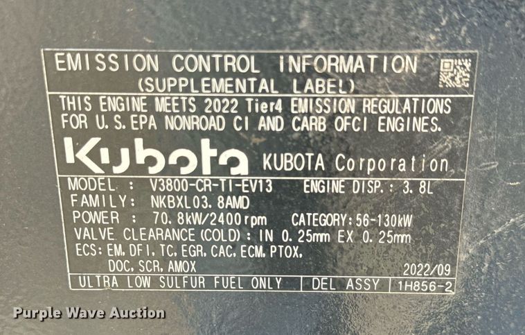 image for item MV9159 2022 Kubota  SVL97-2 tracked skid steer loader