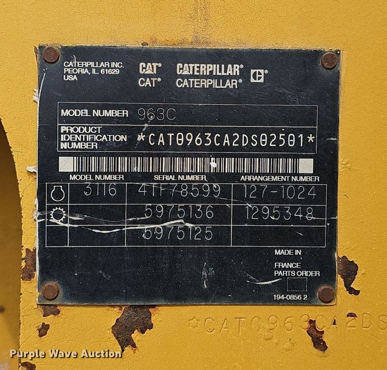 image for item NX9201 2002 Caterpillar  963C LGP track loader