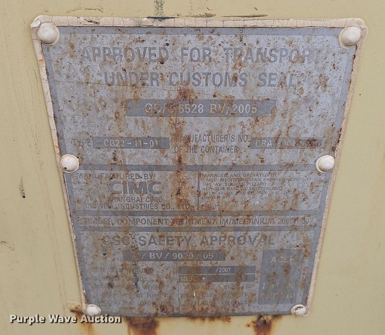 image for item NX9285 2005 MSC shipping container 