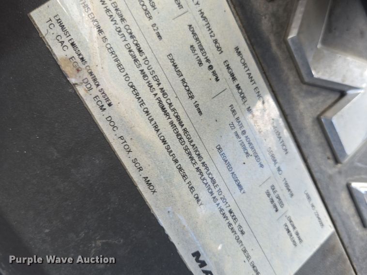 image for item OF9880 2018 Mack GU713 dump truck