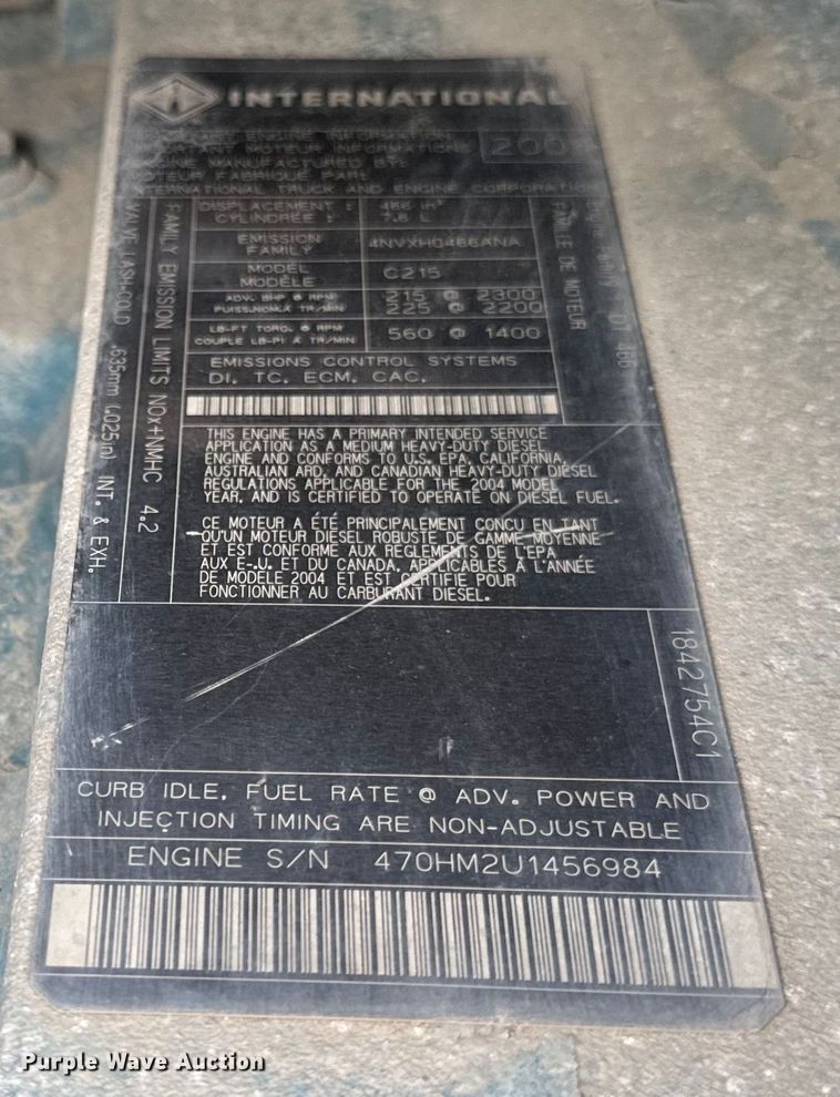 image for item OG9653 2005 International  4300 dump truck