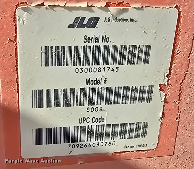 image for item OH9780 2005 JLG 800S boom lift