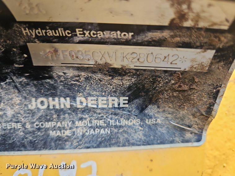 image for item OJ9856 2018 John Deere 35G mini excavator