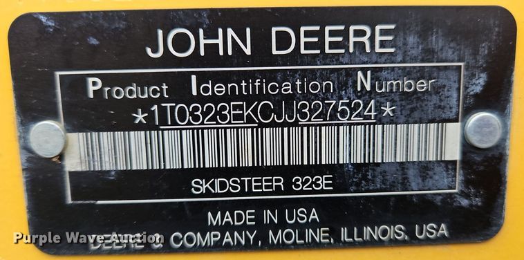 image for item OJ9857 2018 John Deere 323E tracked skid steer loader