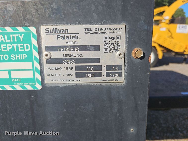 image for item OJ9862 Sullivan  DF185PJD air compressor