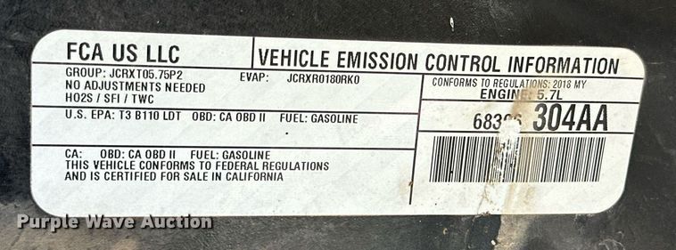 image for item DD3252 2018 Dodge  Durango SSV SUV