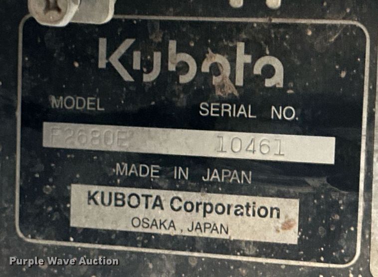 image for item DD3258 Kubota F2680 lawn mower