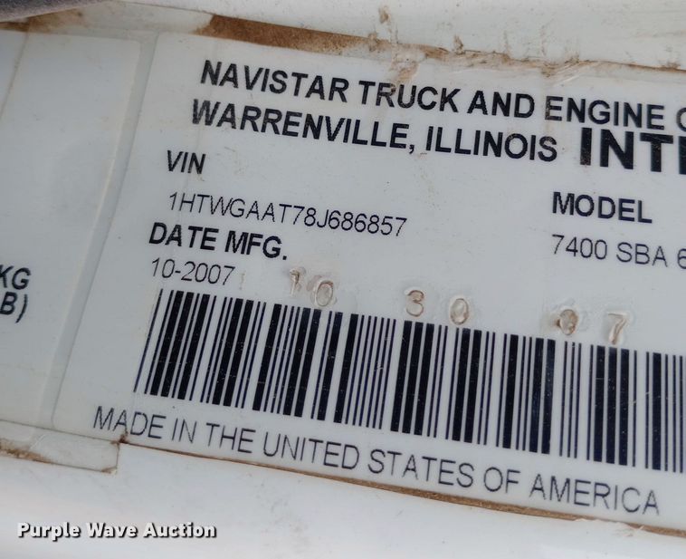 image for item DH1436 2008 International  7400 dump truck