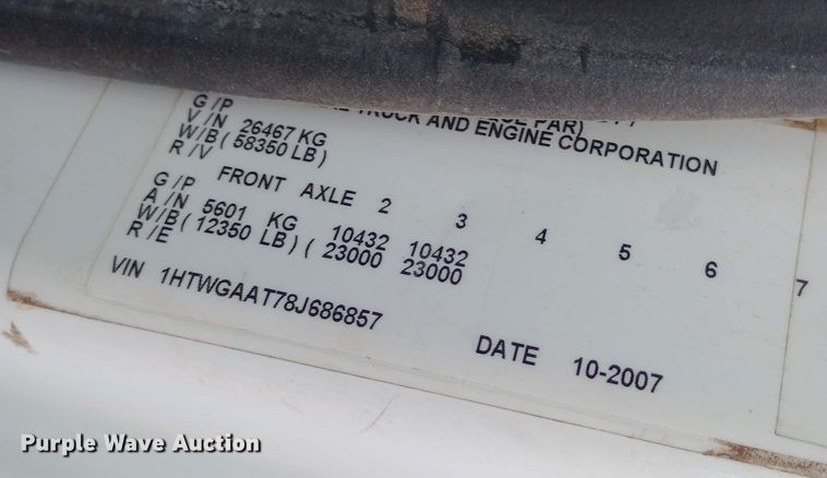 image for item DH1436 2008 International  7400 dump truck