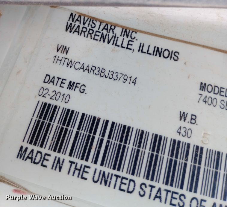 image for item DH1442 2011 International WorkStar 7300 refuse truck