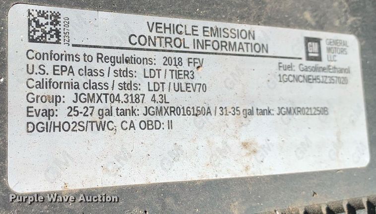 image for item DM1816 2018 Chevrolet  Silverado 1500   pickup truck