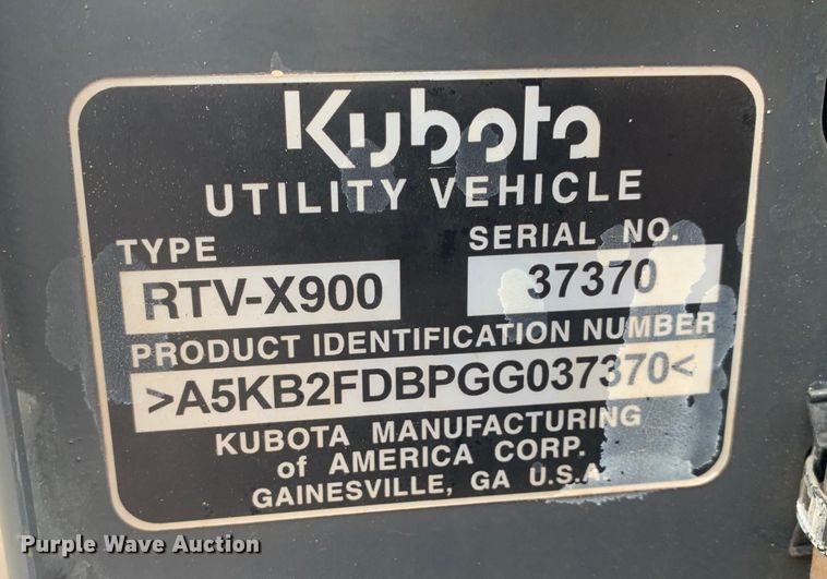 image for item DM7871 2016 Kubota RTV-X900 utility vehicle