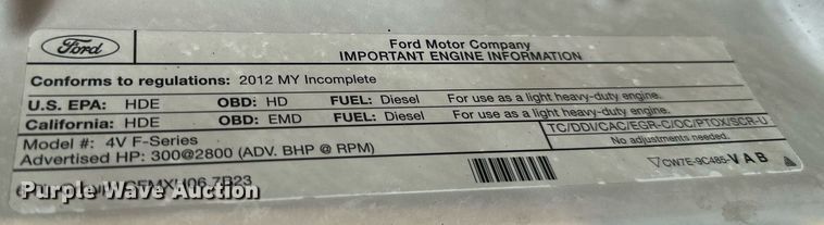 image for item DN0768 2012 Ford  F450 Super Duty XL dump truck