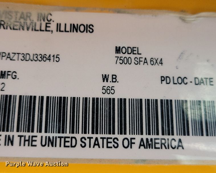 image for item DN3540 2013 International Work Star 7500 dump truck