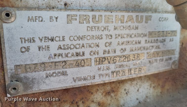 image for item DN3575 1979 Fruehauf FBZ9-F2-40 dry van trailer