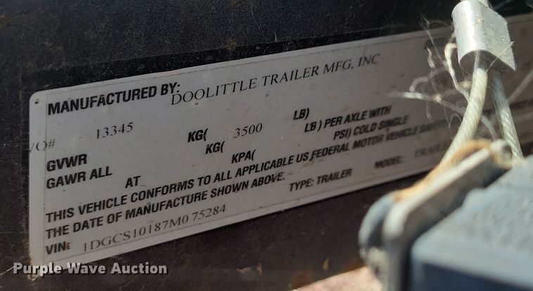 image for item DN3579 2007 Doolittle Trailer enclosed cargo trailer