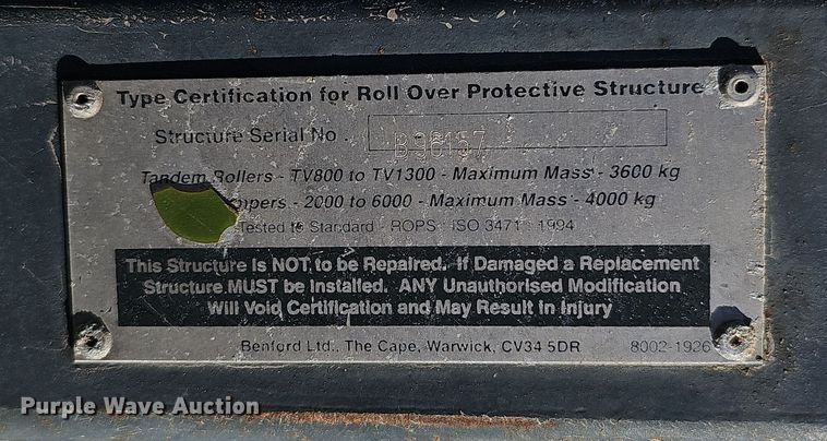 image for item DO5479 Benford TV1200DPR double drum vibratory roller