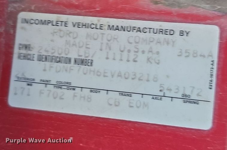 image for item DO5480 1984 Ford F700 flatbed truck