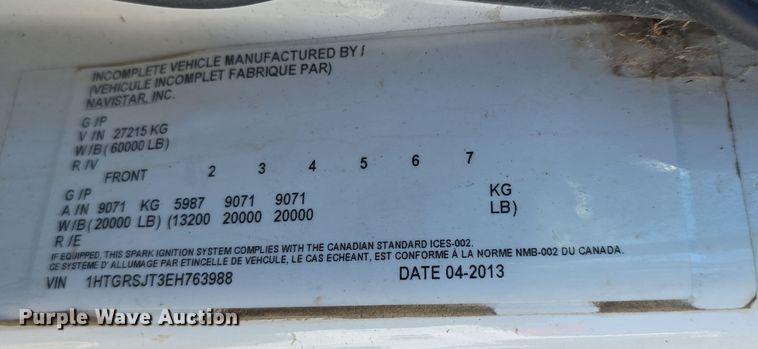 image for item DO5482 2014 International WorkStar 7600 dump truck