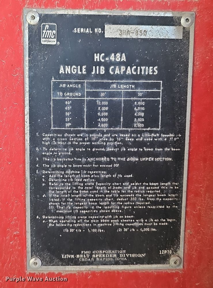 image for item DO5484 1978 FMC Link-Belt HC-48A crane