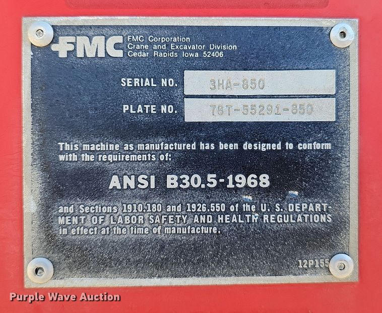 image for item DO5484 1978 FMC Link-Belt HC-48A crane