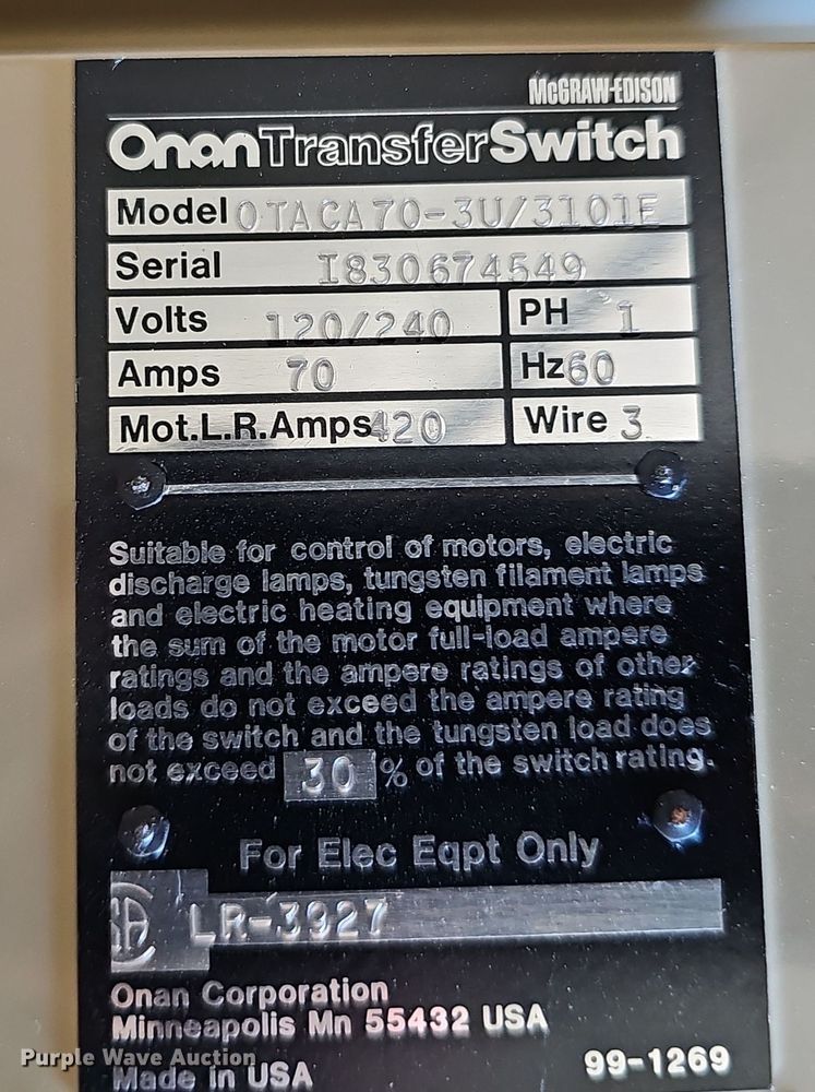 image for item DO5488 McGraw-Edison Onan 5.0 generator