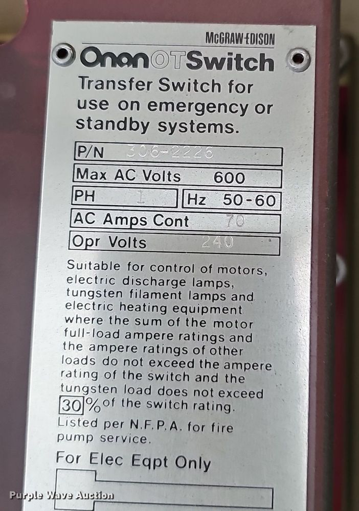 image for item DO5488 McGraw-Edison Onan 5.0 generator