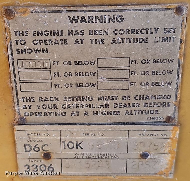 image for item DO5491 1973 Caterpillar D6C dozer