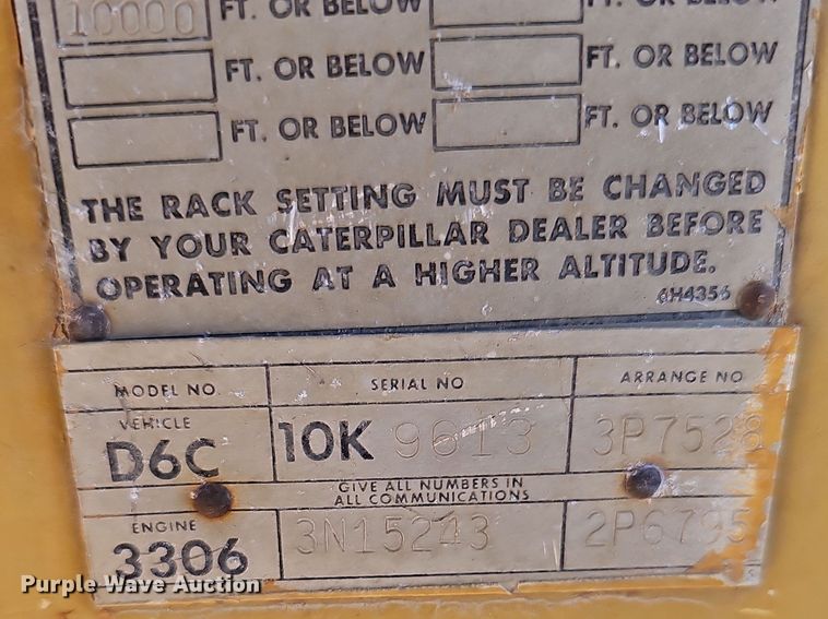 image for item DO5491 1973 Caterpillar D6C dozer