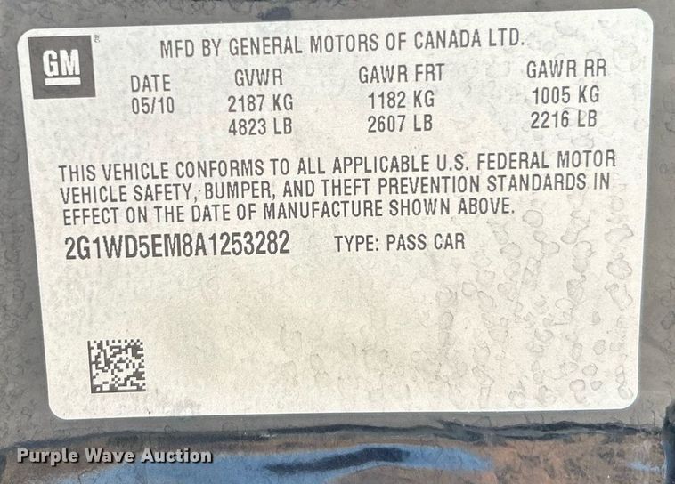 image for item DO7527 2010 Chevrolet  Impala Police