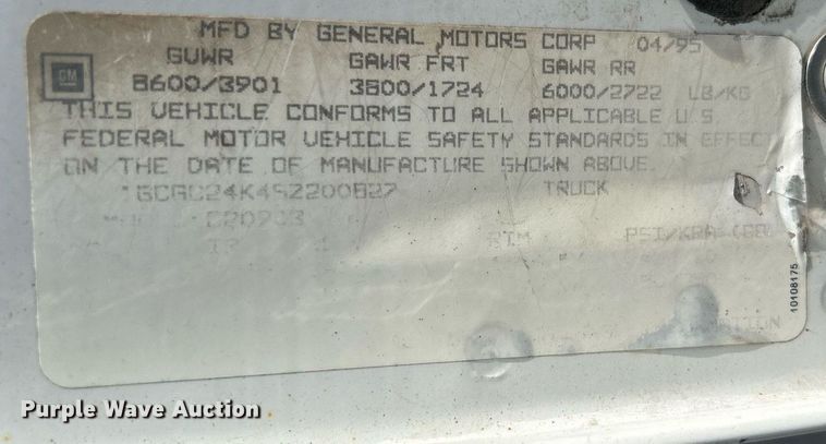 image for item DO7528 1995 Chevrolet  C1500 pickup truck