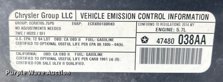 image for item DO7529 2014 Dodge Durango Police SUV