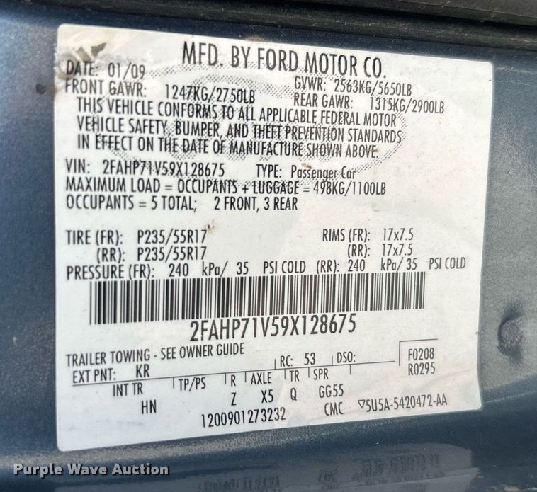 image for item DO7531 2009 Ford Crown Victoria  Police Interceptor