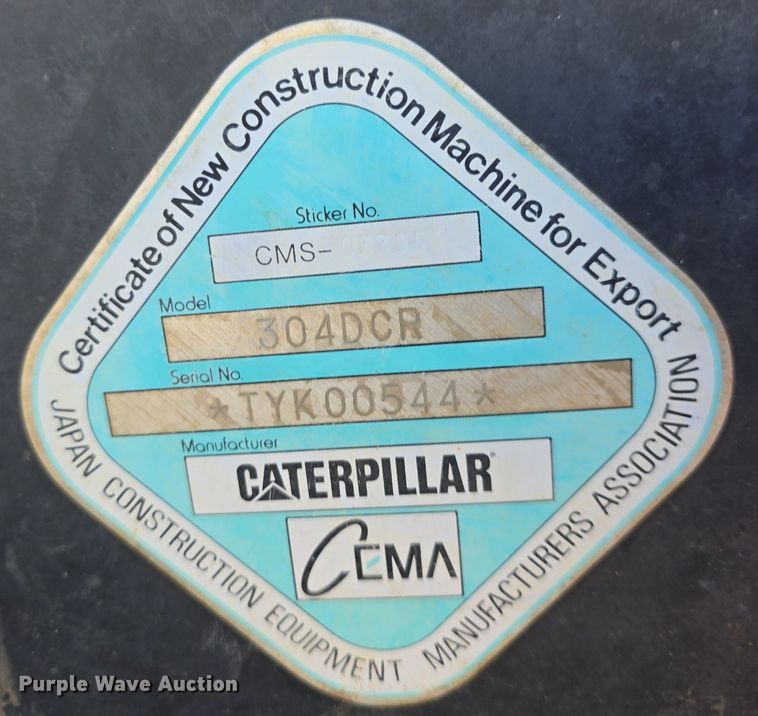 image for item DO7709 2011 Caterpillar 304DCR mini excavator