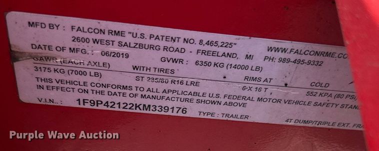 image for item DP8517 2019 Falcon  Hot Box  tar pot trailer