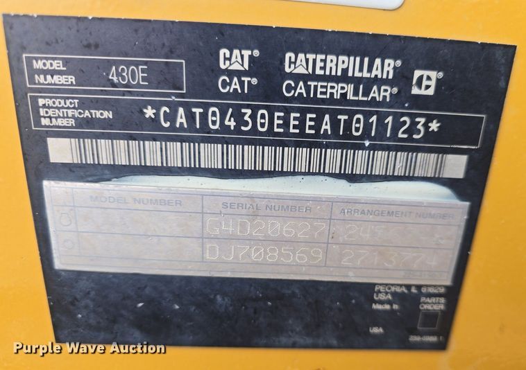 image for item DQ4568 2008 Caterpillar 430E backhoe