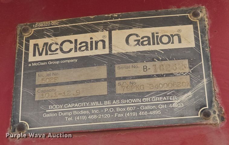 image for item DQ4573 2002 Wheeler Galion 502F end dump pup trailer