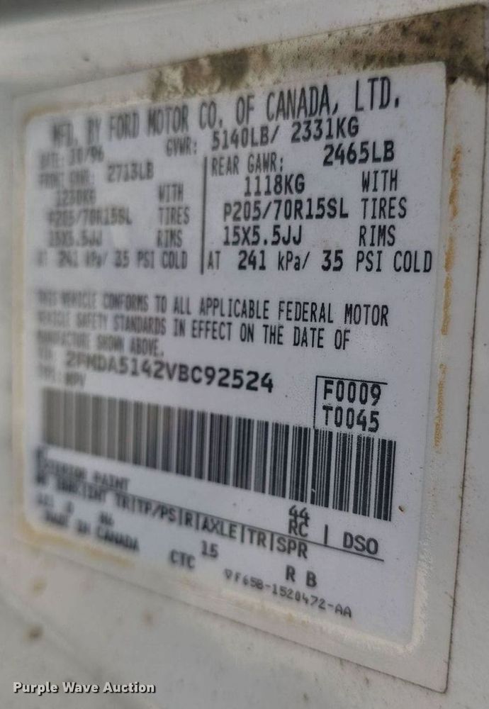 image for item DQ5180 1997 Ford Windstar GL van