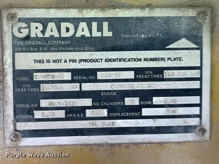 image for item DR2638 1999 Gradall XL4100 wheeled excavator