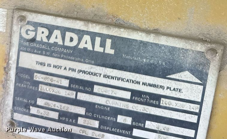 image for item DR2638 1999 Gradall XL4100 wheeled excavator