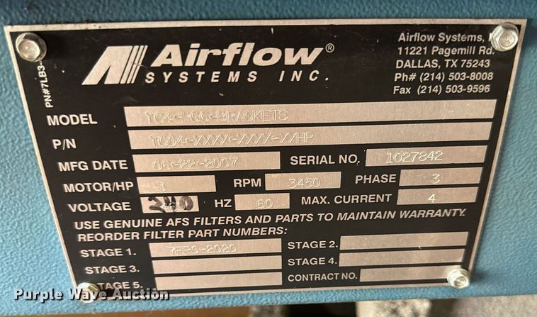 image for item DR2698 (2) 2007 Airflow Systems TC4-PG6 dust collectors