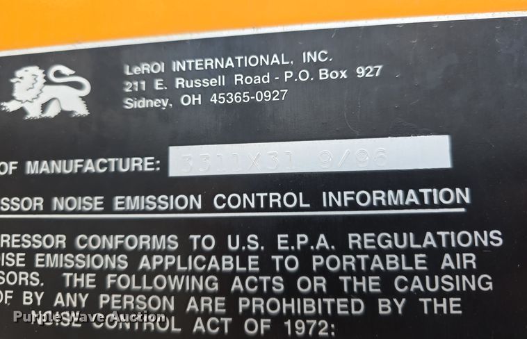 image for item DS4857 1997 LeROI International Inc. 3311x31 paint striping bed