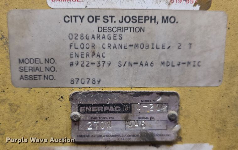 image for item DS4861 Enerpac C-200 engine hoist