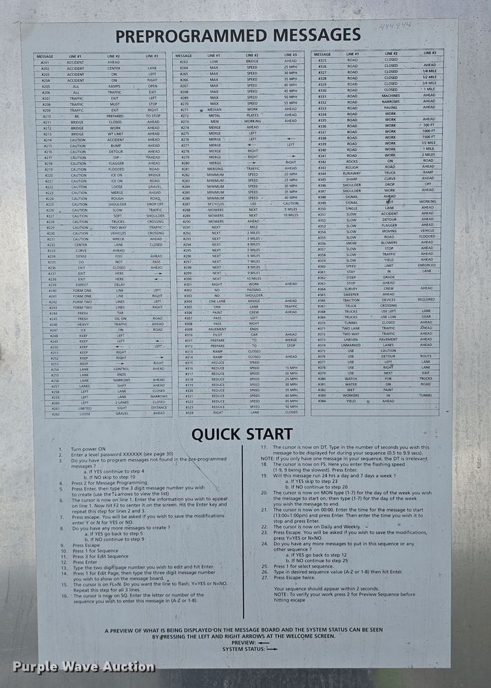 image for item DS4863 2002 Ver-Mac Inc. PCMS 1210 message board trailer