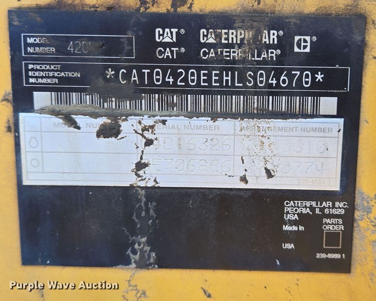 image for item DT5277 2007 Caterpillar  420E backhoe